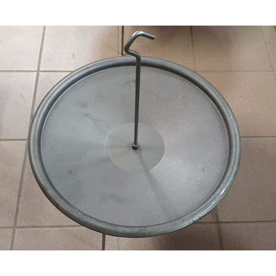 Barbecue tárcsa, öntöttvas, grillsütő típusú, lábakkal és akasztóval, 50 cm, Barbecue