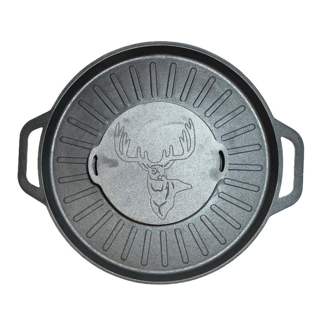 Grillkorong, öntöttvas, grillsütő típusú, lábakkal, 4 darabos készlet, 49,5 cm