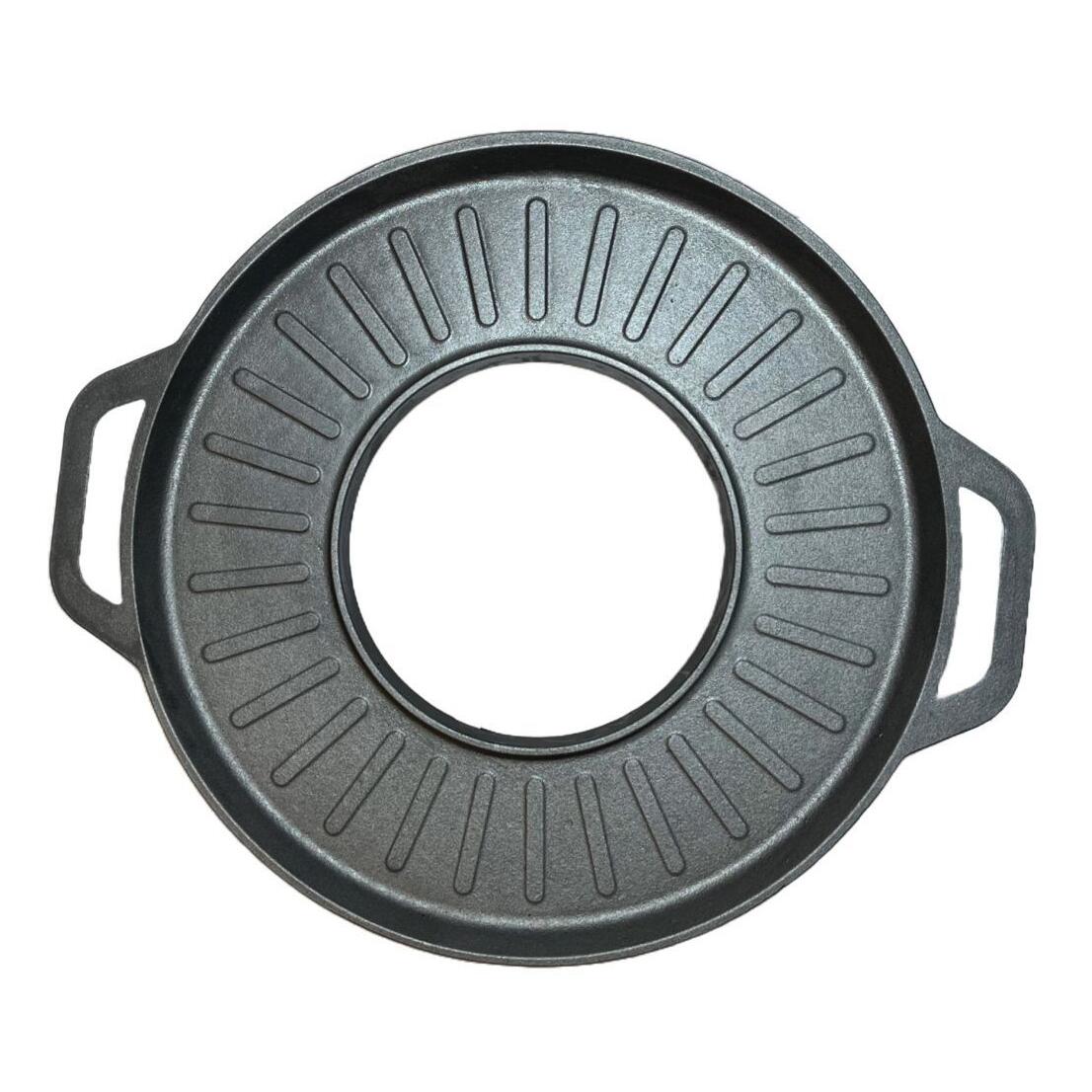 Grillkorong, öntöttvas, grillsütő típusú, lábakkal, 4 darabos készlet, 49,5 cm