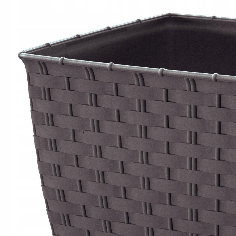 Ghiveci de flori, Prosperplast, Ratolla, patrat, 3.8 L, maro, 19x19x15.9 cm