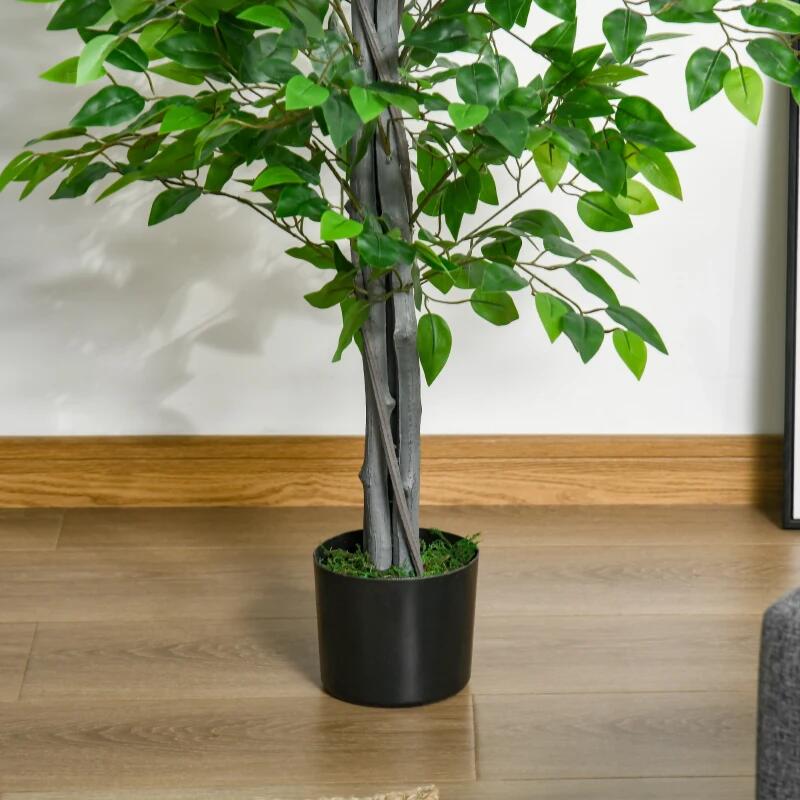 Műnövény, fikusz cseréppel, zöld, 135 cm 