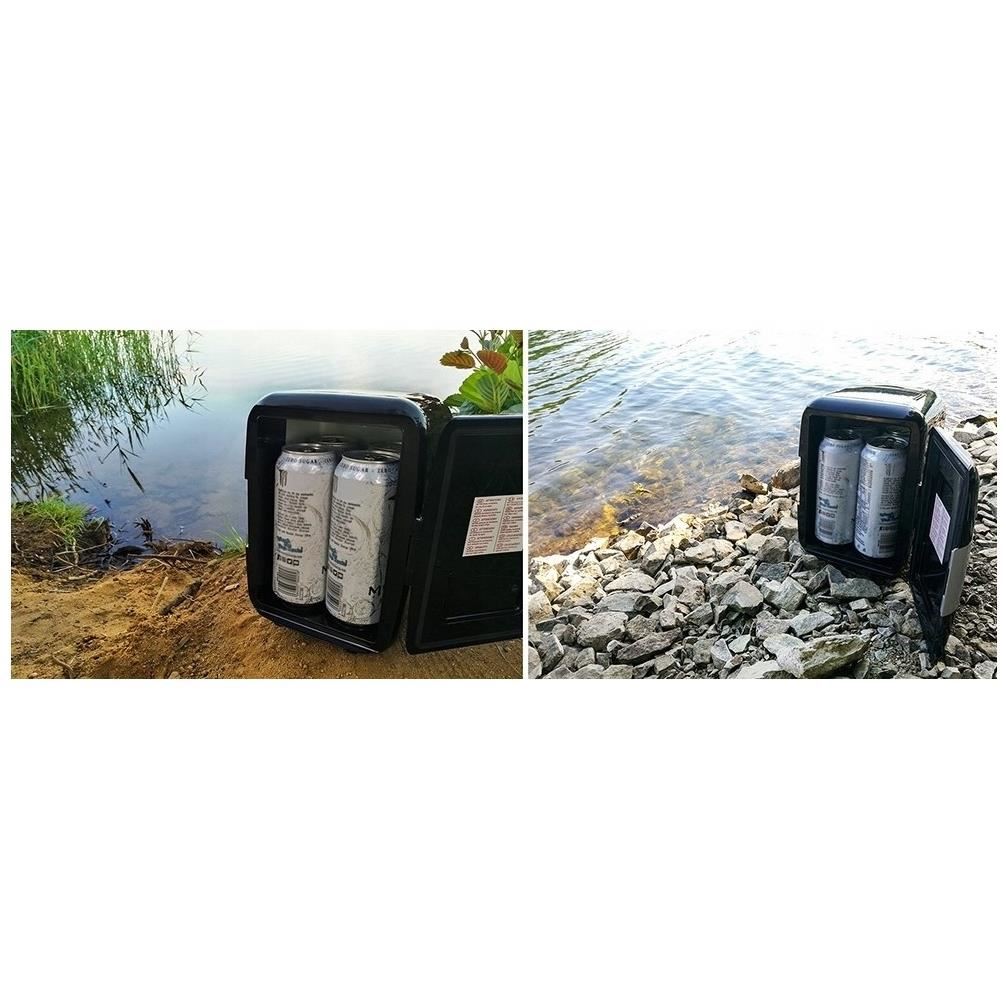 Turistahűtő, mini, 12V/220V, fekete, 4 L, 17,5x23,5x25 cm, Malatec