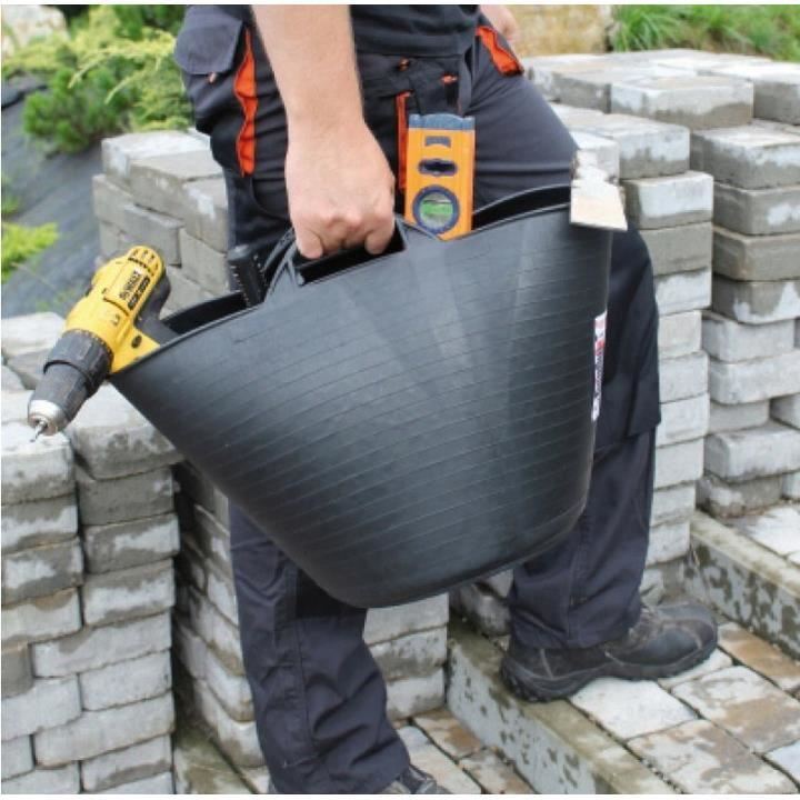 Galeata pentru constructii, rotunda, flexibila, neagra, 14 L