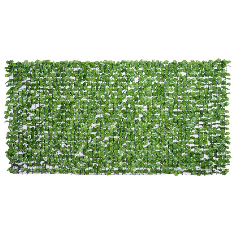 Műsövény kertbe/teraszra/erkélyre, juharlevelek, PE, zöld, 300x150 cm