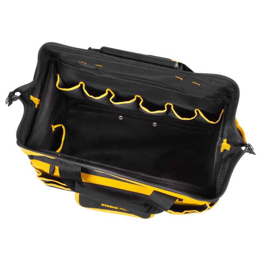 Szerszámtáska, teleszkópos nyéllel, kerekekkel, textil, max. 20 kg, 44x24x42 cm, Strend Pro