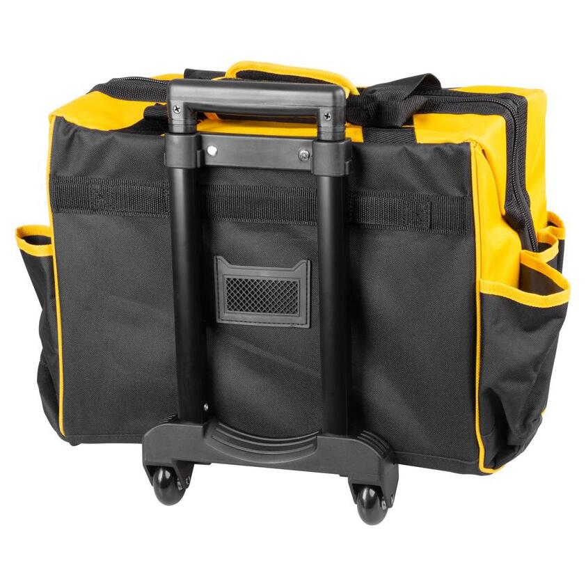 Szerszámtáska, teleszkópos nyéllel, kerekekkel, textil, max. 20 kg, 44x24x42 cm, Strend Pro