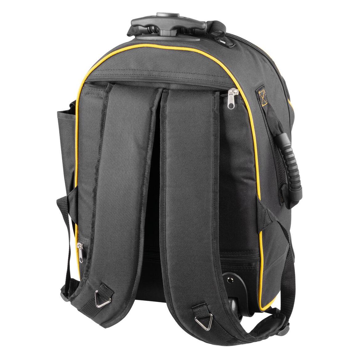 Hátizsák típusú szerszámtáska, teleszkópos fogantyúval, kerekekkel, textil, max. 20 kg, 36x25x54 cm, Strend Pro