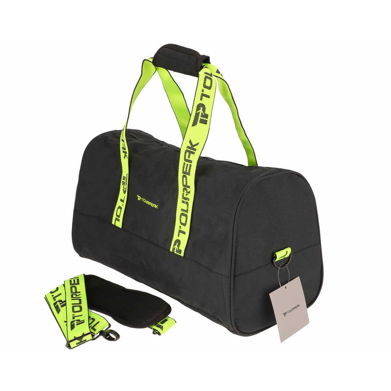 Geanta turistica, Tourpeak, 3 compartimente, negru, 29 L, 47x27x22 cm