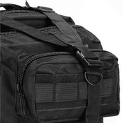 Ghiozdan/rucsac tactic, 4 compartimente, model Survival, camuflaj, negru, 23x24x42 cm, Springos