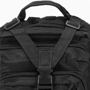 Ghiozdan/rucsac tactic, 4 compartimente, model Survival, camuflaj, negru, 23x24x42 cm, Springos