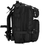 Ghiozdan/rucsac tactic, 4 compartimente, model Survival, camuflaj, negru, 23x24x42 cm, Springos