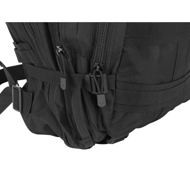 Ghiozdan/rucsac tactic, 5 compartimente, poliester 600D, negru, 38 L, 37x29x55 cm, Isotrade