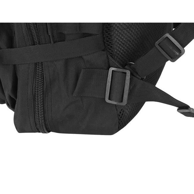 Ghiozdan/rucsac tactic, 5 compartimente, poliester 600D, negru, 38 L, 37x29x55 cm, Isotrade
