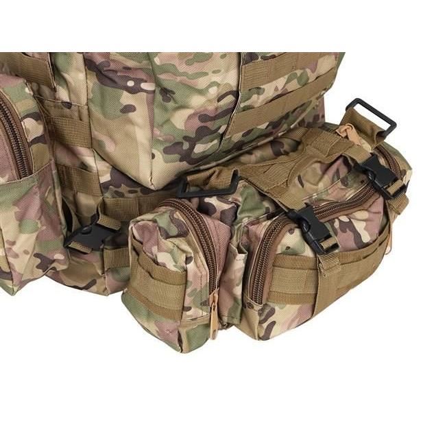 Ghiozdan/rucsac tactic, cu 3 compartimente detasabile, poliester 600D, 45 L, 50x16x60 cm, Isotrade