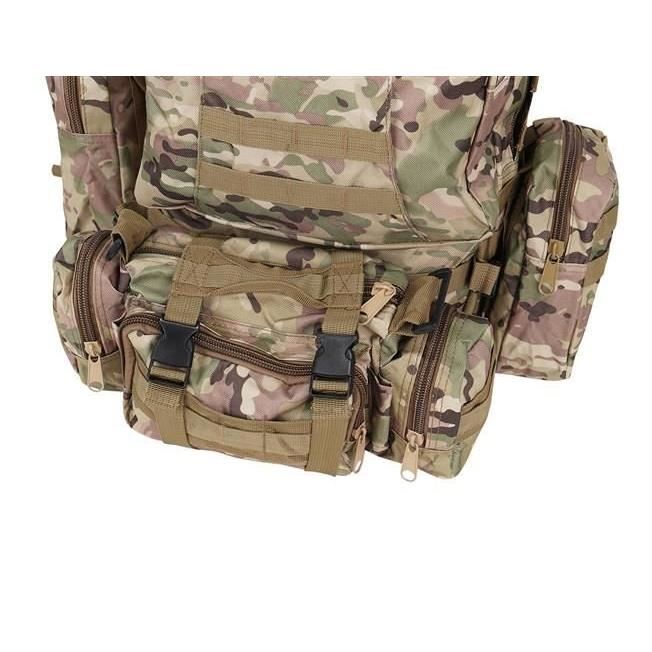 Ghiozdan/rucsac tactic, cu 3 compartimente detasabile, poliester 600D, 45 L, 50x16x60 cm, Isotrade