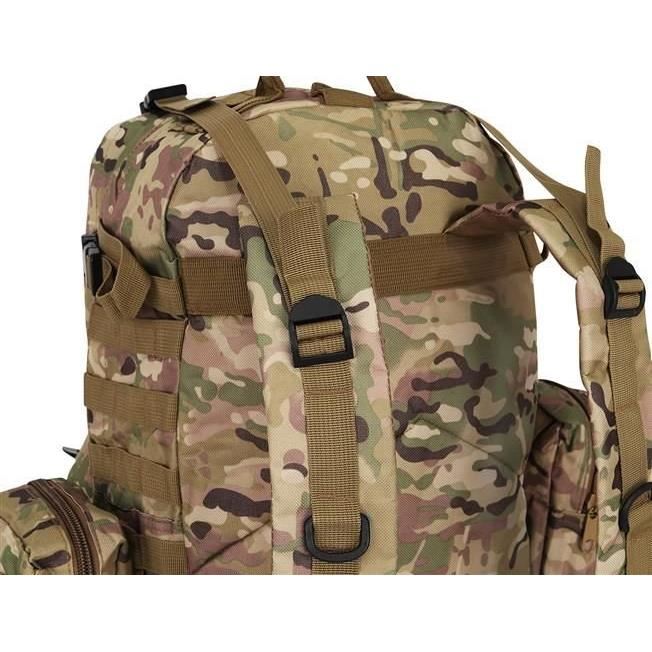 Ghiozdan/rucsac tactic, cu 3 compartimente detasabile, poliester 600D, 45 L, 50x16x60 cm, Isotrade