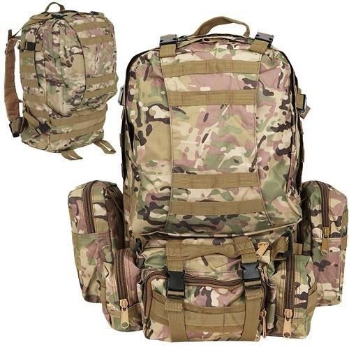 Ghiozdan/rucsac tactic, cu 3 compartimente detasabile, poliester 600D, 45 L, 50x16x60 cm, Isotrade