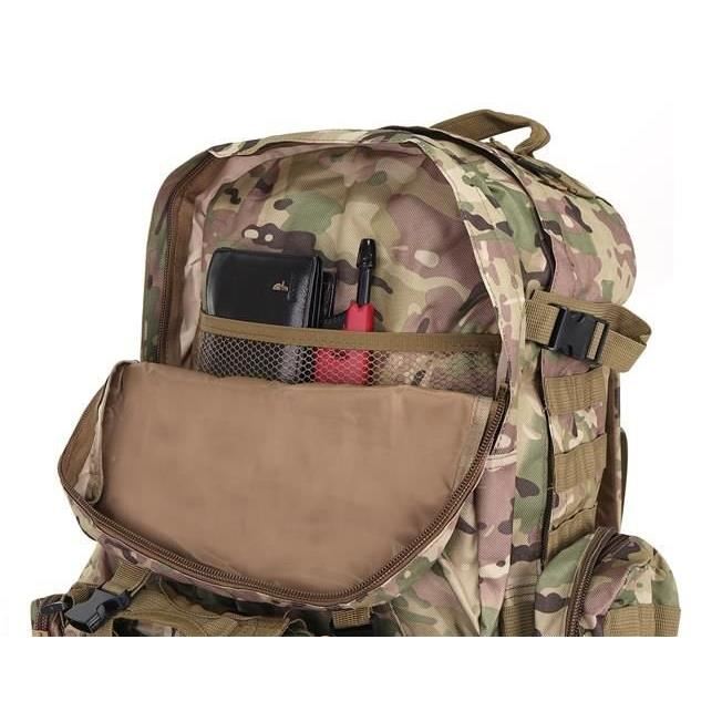 Ghiozdan/rucsac tactic, cu 3 compartimente detasabile, poliester 600D, 45 L, 50x16x60 cm, Isotrade