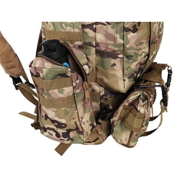 Ghiozdan/rucsac tactic, cu 3 compartimente detasabile, poliester 600D, 45 L, 50x16x60 cm, Isotrade
