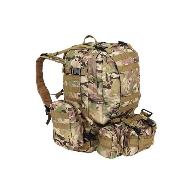 Ghiozdan/rucsac tactic, cu 3 compartimente detasabile, poliester 600D, 45 L, 50x16x60 cm, Isotrade
