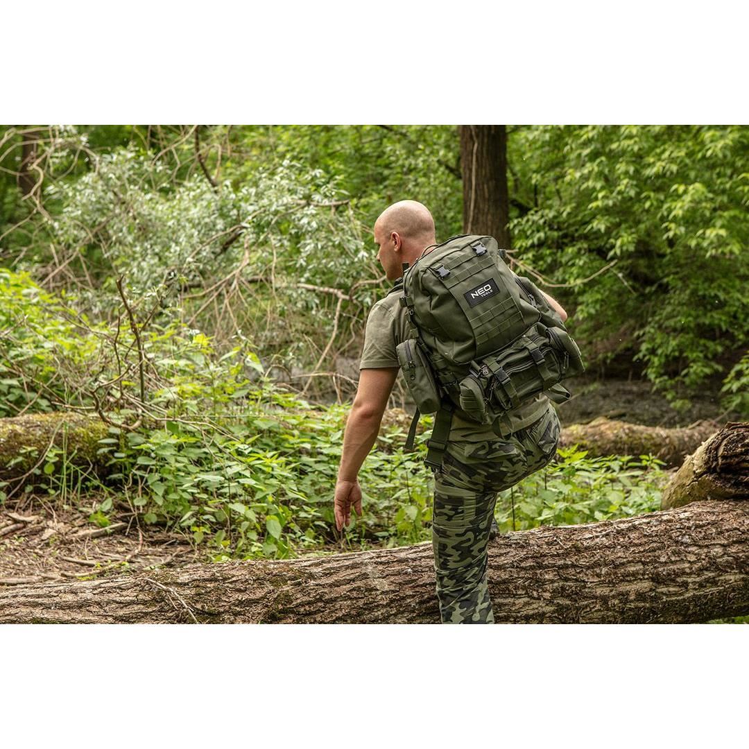 Ghiozdan/rucsac turistic, 4 in 1, model Survival, verde inchis, NEO