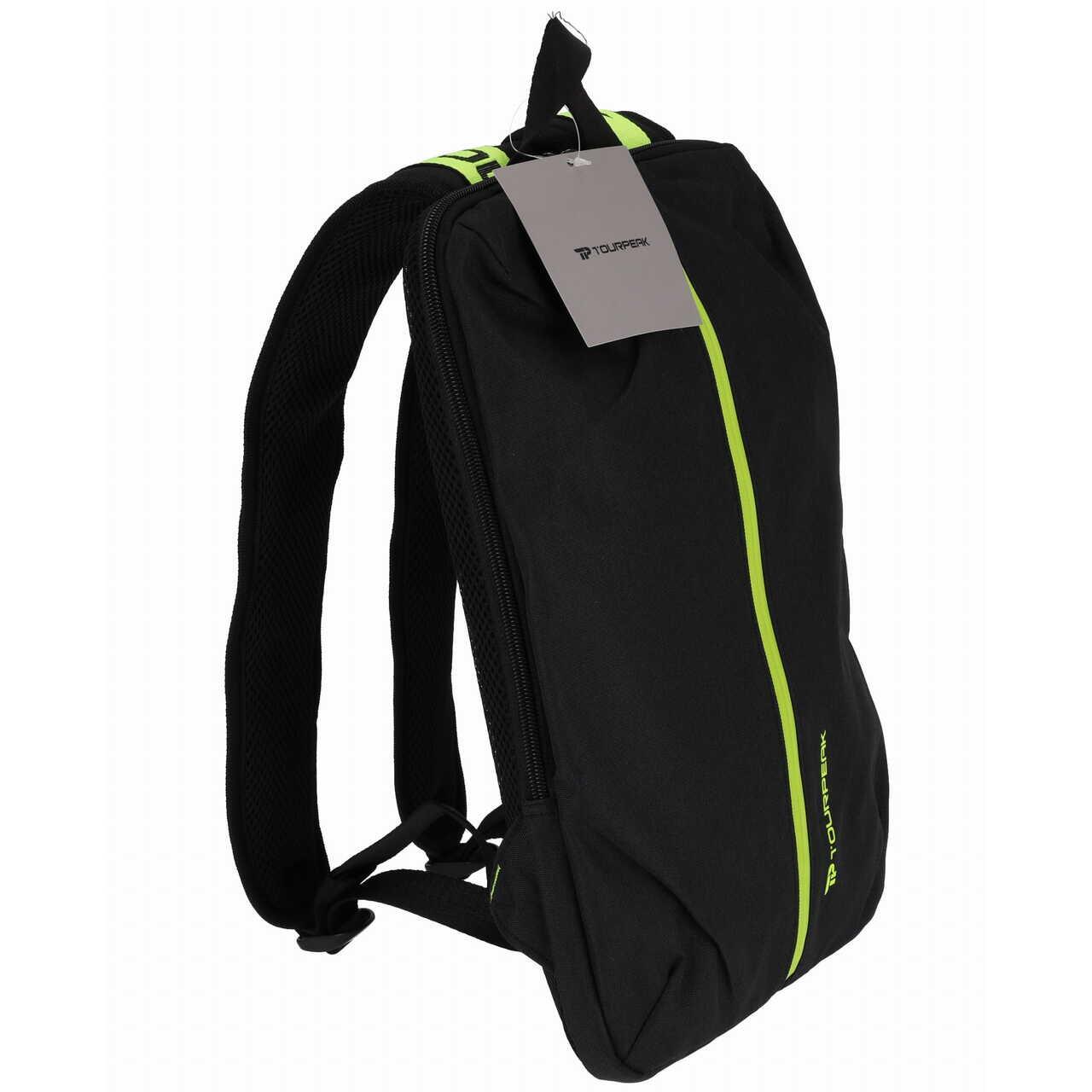 Ghiozdan/rucsac turistic, Tourpeak, 4 compartimente, buzunar laptop, negru, 11 L, 29x5x40 cm