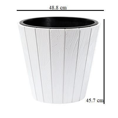 Ghiveci decorativ de flori, rotund, maro, 40/54 L, 48.8x45.7 cm, Woode