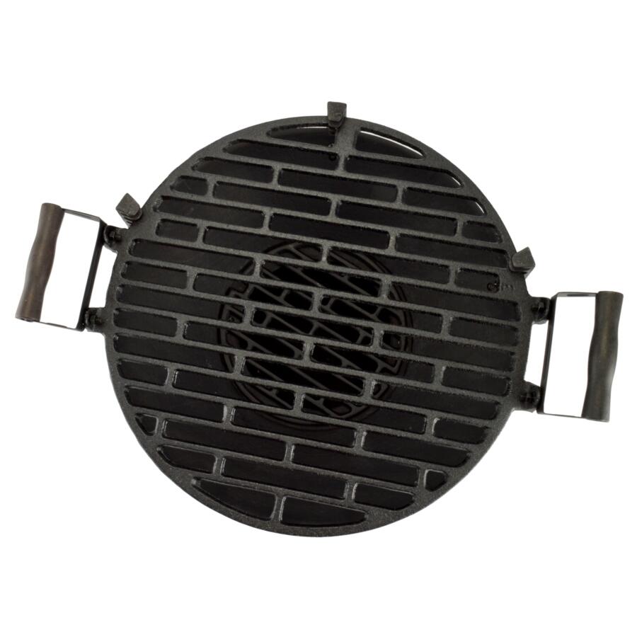 Kerti faszenes grillsütő, kerek grillsütő, öntöttvas, 35 cm, Perfect Home