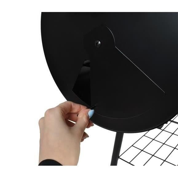 Kerti grillsütő, téglalap alakú grillsütő, kerekekkel, fedővel, füstölővel és kéménysel, 54x32 cm