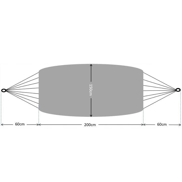 Hamac textil, protectie franghie, gri, max 200 kg, 200x150 cm