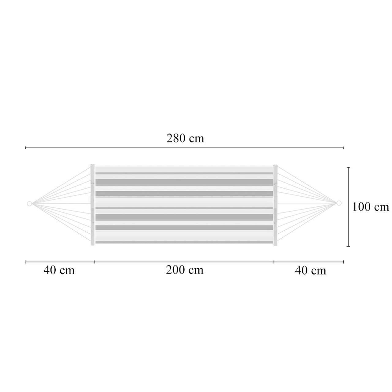 Hamac bumbac cu suport otel, alb si albastru, max 100 kg, 200x100 cm