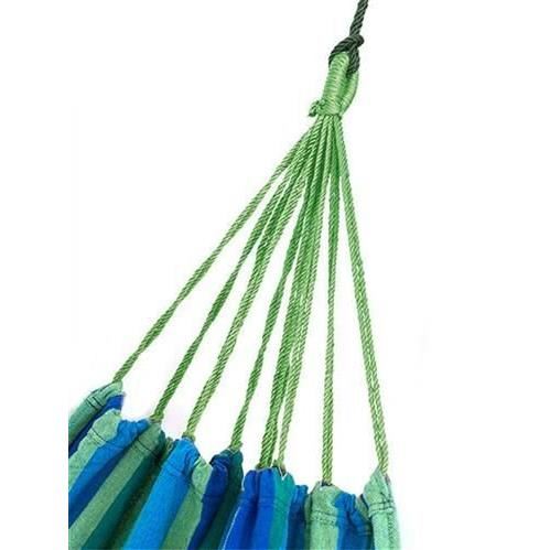 Hamac bumbac, verde si albastru, max 150 kg, 200x150 cm