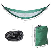 Hamac, cu accesorii, model Survival, verde inchis, ultrausor, max 150 kg, 260x140 cm