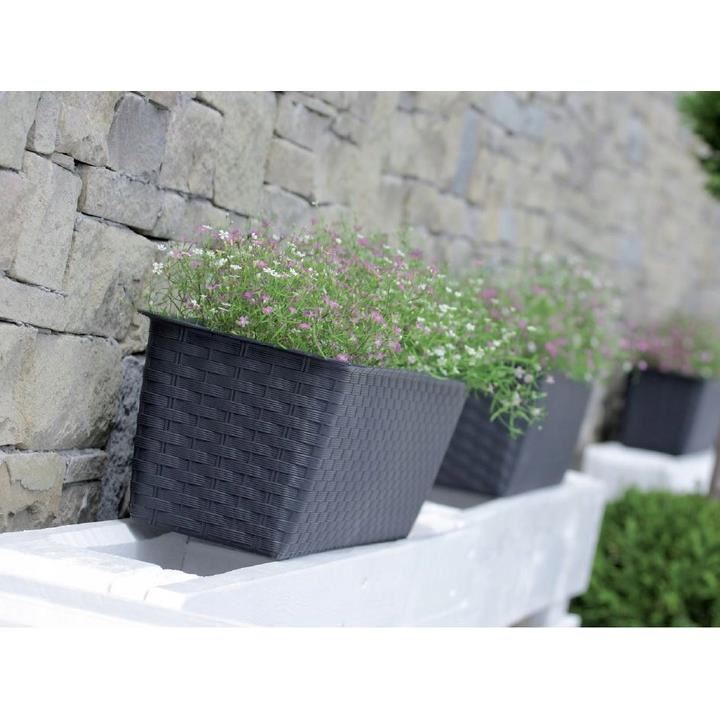 Dekoratív virágláda, antracit, 68,5x17,3x15 cm, Ratolla Case P