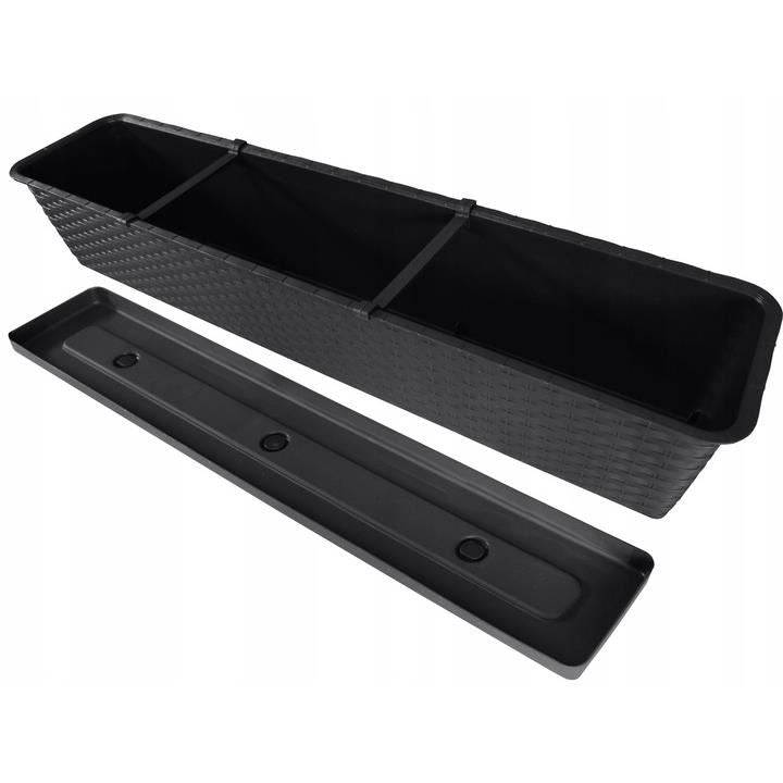 Dekoratív virágláda, antracit, 68,5x17,3x15 cm, Ratolla Case P