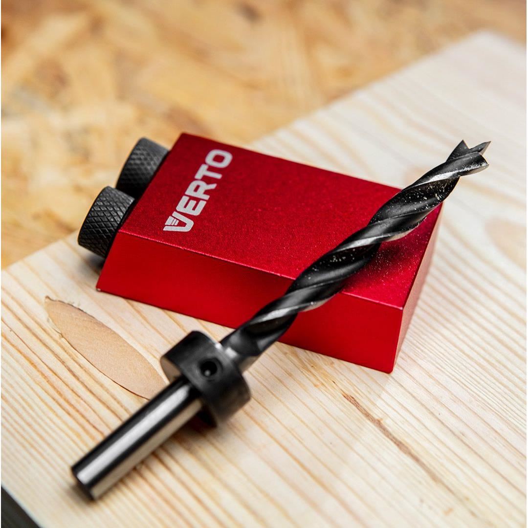 Rejtett illesztőeszköz, fafúráshoz, 14 darabos készlet, Verto