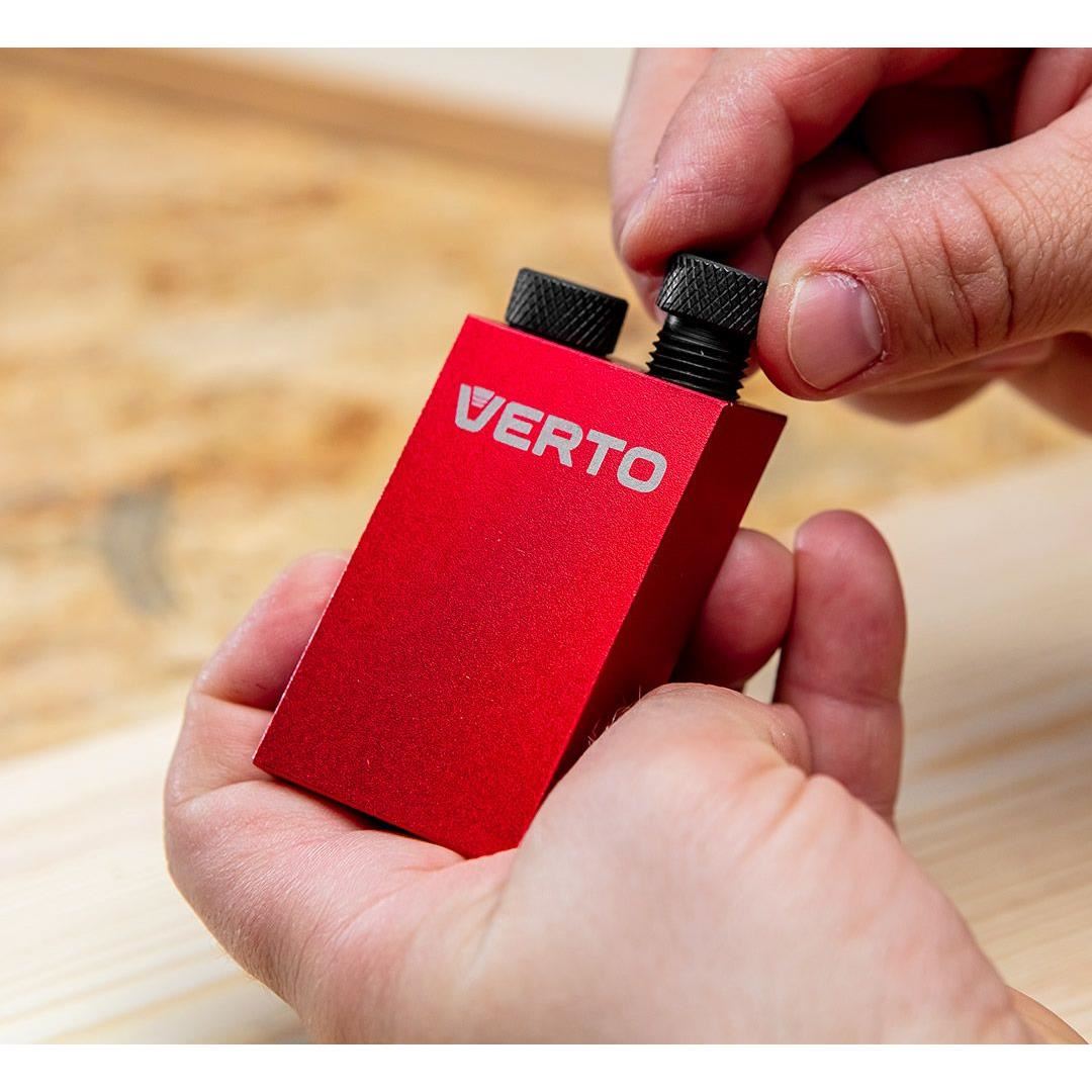 Rejtett illesztőeszköz, fafúráshoz, 14 darabos készlet, Verto