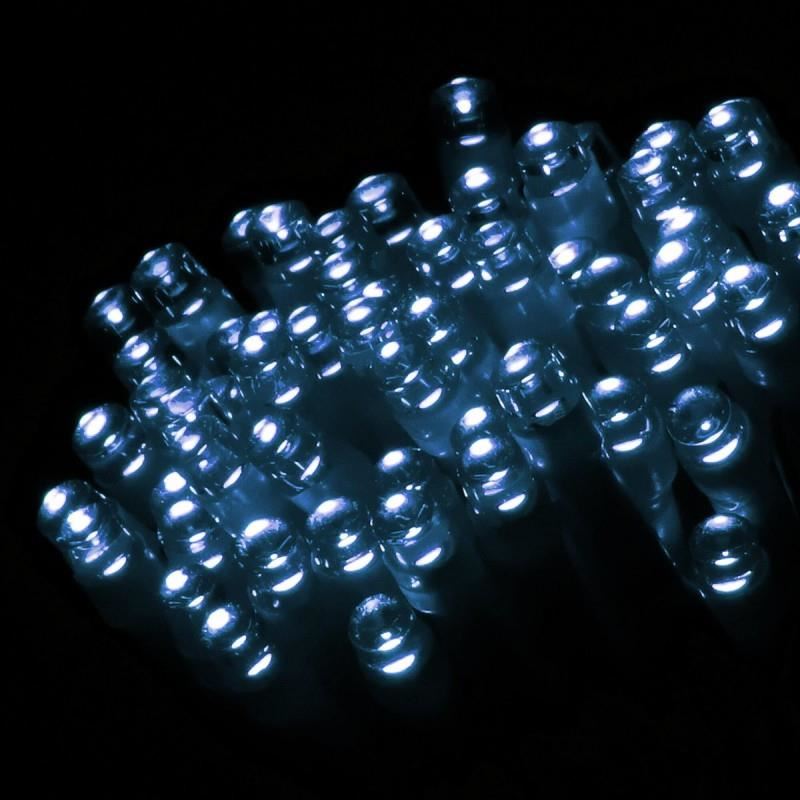 Instalatie luminoasa de Craciun, exterior/interior, 120 LED, 8 moduri, alb rece, IP44, 3xAA, 9 m