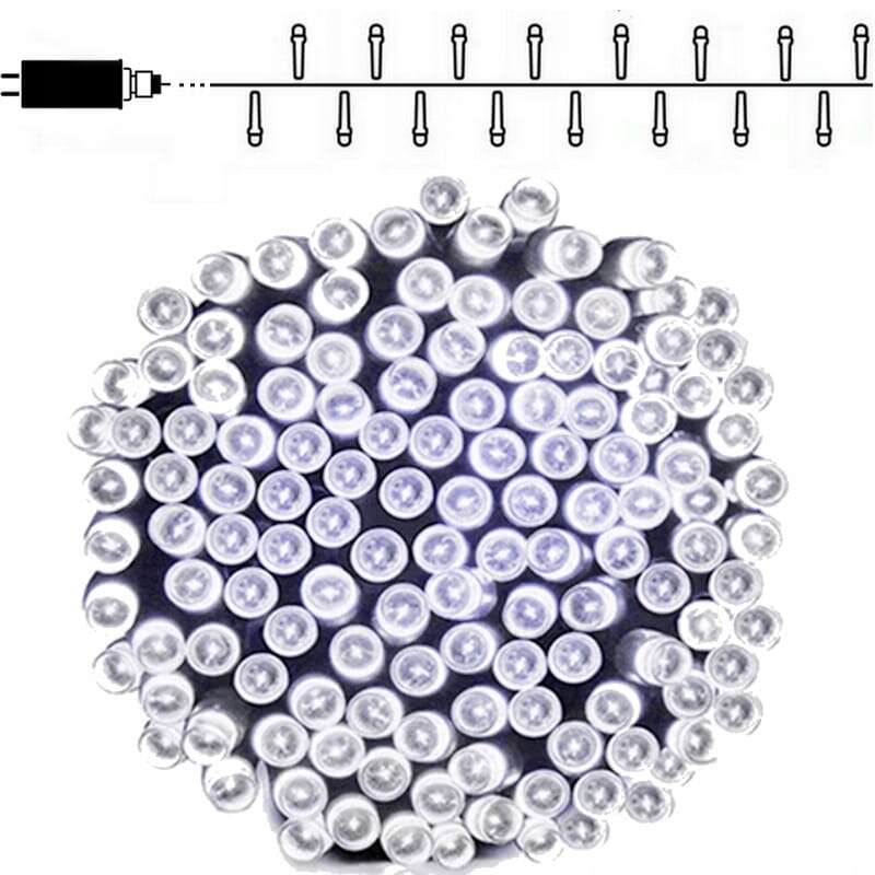 Instalatie luminoasa de Craciun, exterior/interior, 500 LED, 8 moduri, alb rece, IP44, 25 m, Jumi