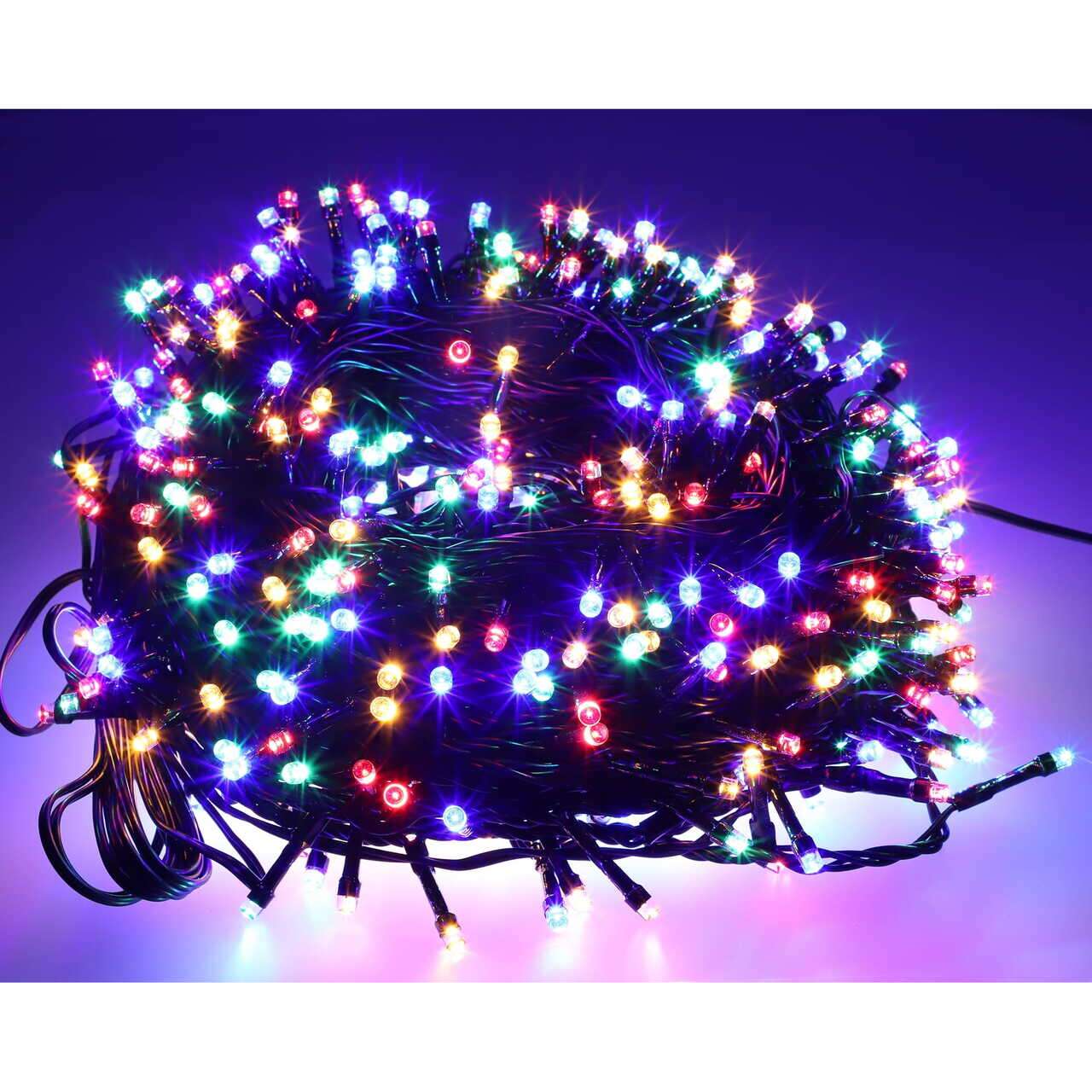 Instalatie luminoasa de Craciun, exterior/interior, 500 LED, 8 moduri, multicolor, IP44, 25 m, Jumi