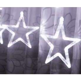 Instalatie luminoasa tip perdea, model stea si luna, alb rece, 8 moduri iluminare, interior-exterior, IP44, 138 LED, 2.5 m