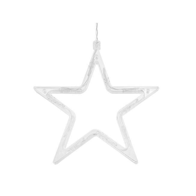 Instalatie luminoasa tip perdea, model stea mare, alb cald, 8 moduri iluminare, interior-exterior, IP44, 138 LED, 2.5 m