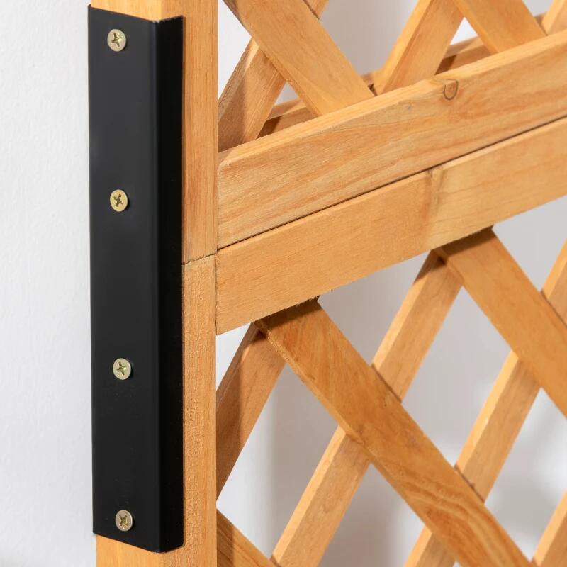 Jardiniera decorativa cu suport pentru plante cataratoare, lemn, 2 nivele, tip butoi, 45x35x112 cm