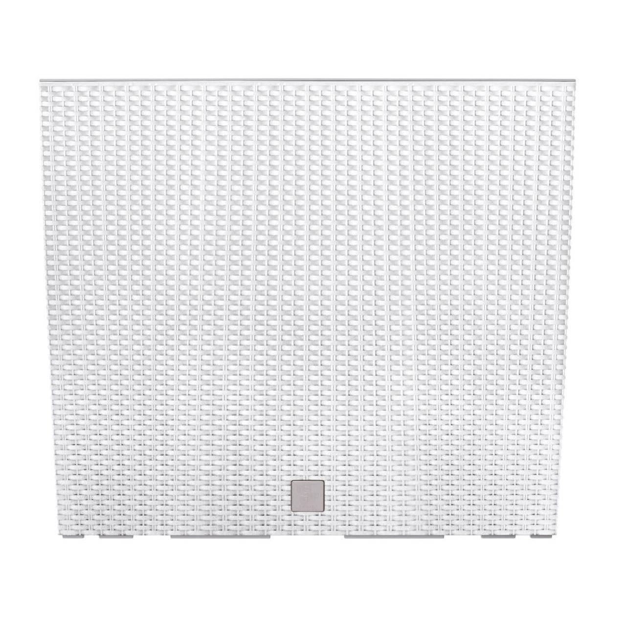 Dekoratív virágláda, rattan utánzat, fehér, 58x18x49,8 cm, Rato Case