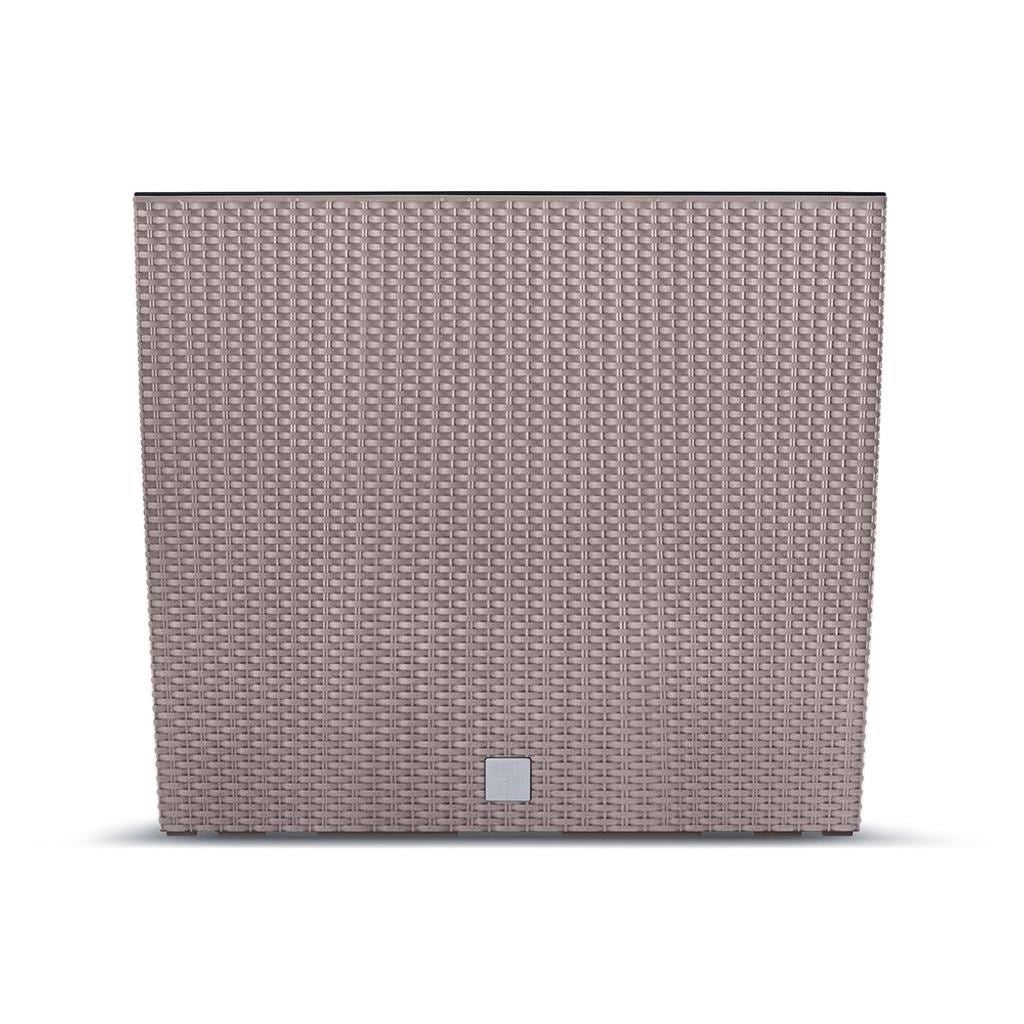 Dekoratív virágláda, rattan utánzat, barna, 58x18x49,8 cm, Rato Case