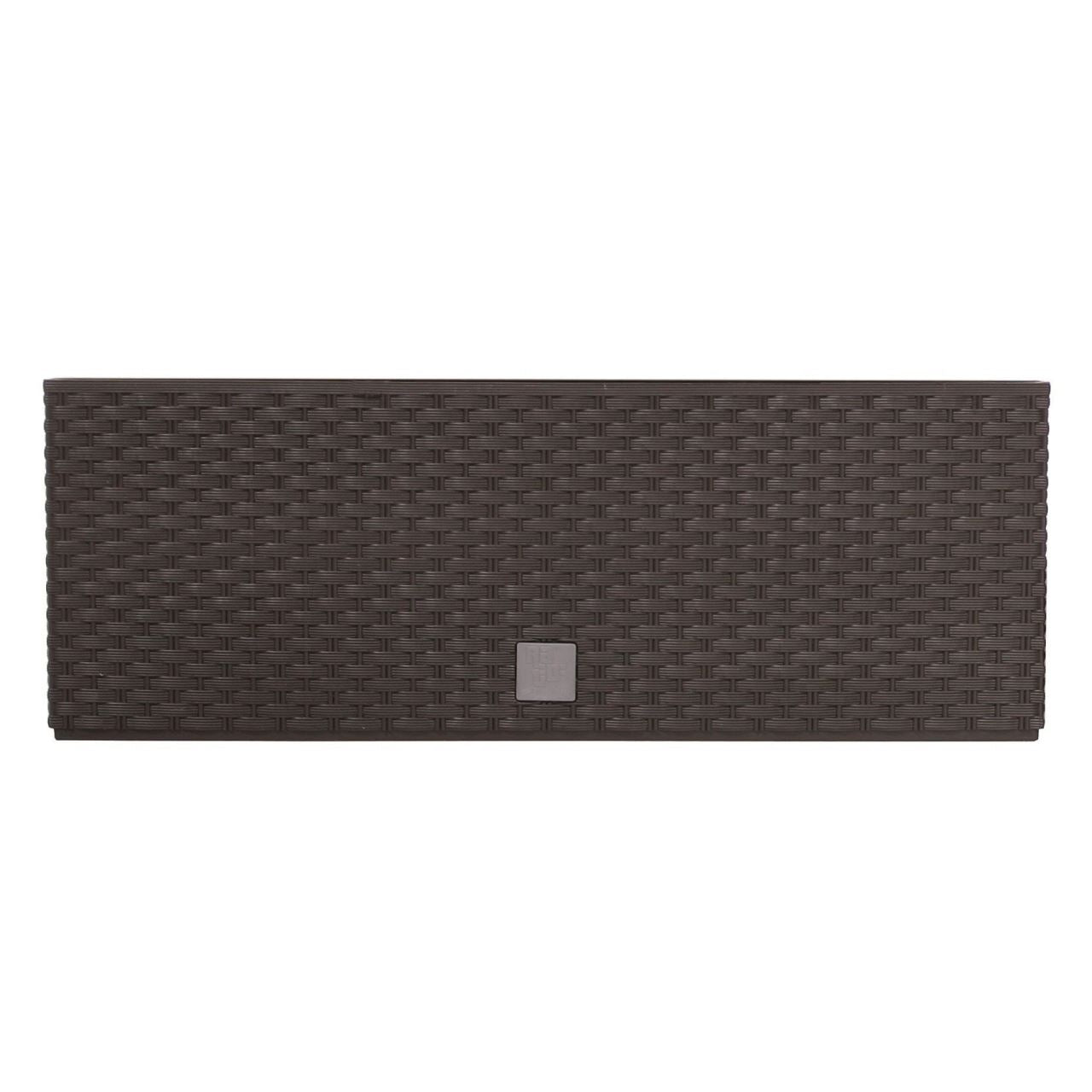 Jardiniera decorativa, imitatie ratan, maro, 58x18x19.5 cm, Rato Case