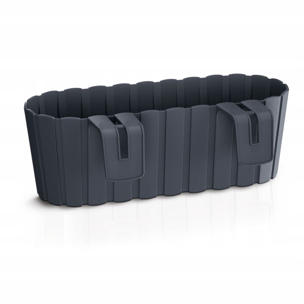 Dekoratív virágcserép, műanyag állvány, antracit, 4,9 L, 38,3x21,2x13 cm, Boardee akasztó