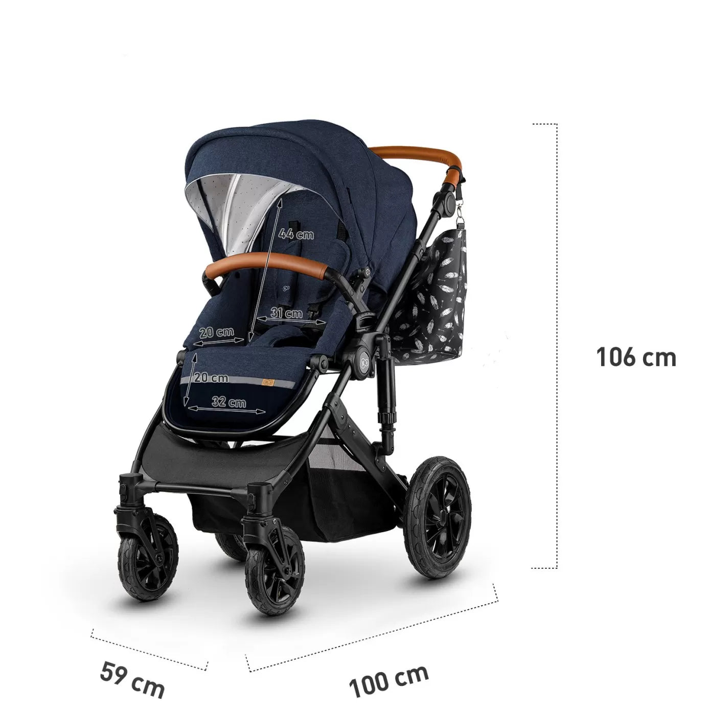 Kinderkraft Prime 2 3in1 Mink Pro 3in1 babakocsi Navy