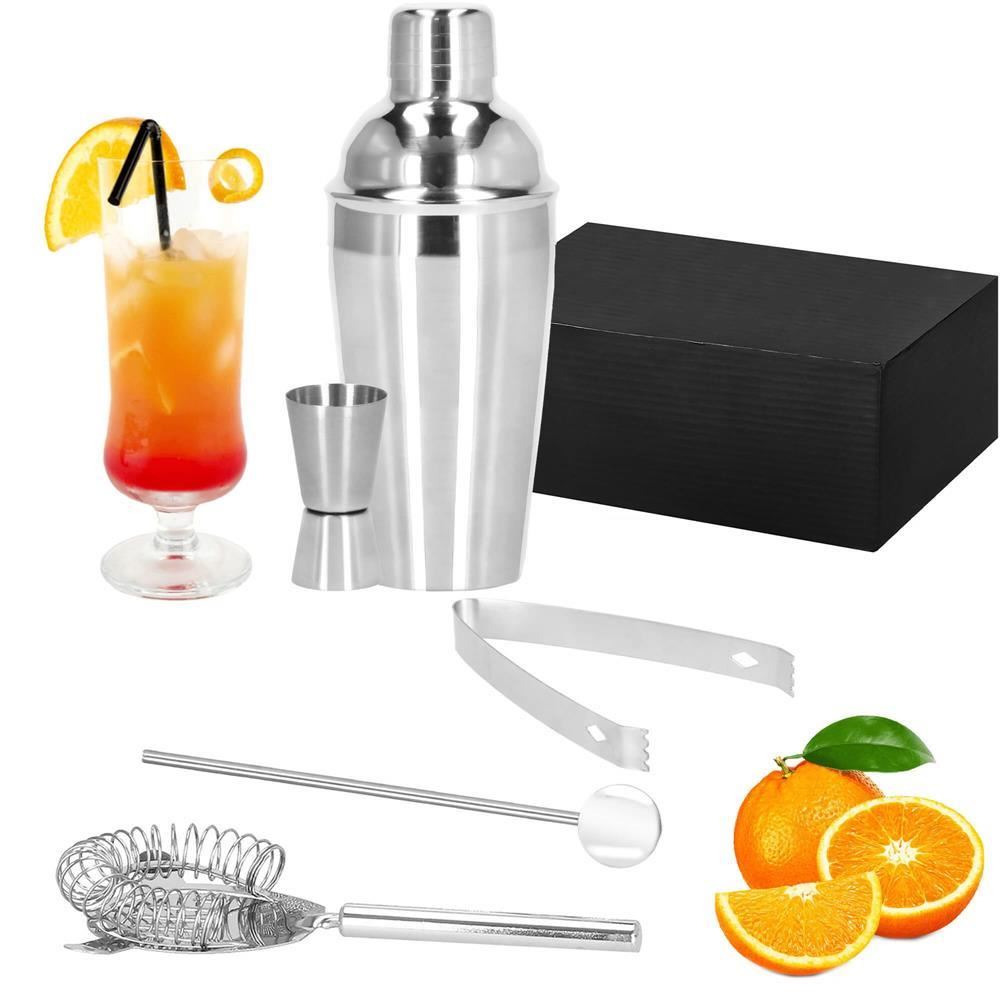 Bártender készlet, koktél shaker, rozsdamentes acél, 5 darabos, 550 ml, Springos