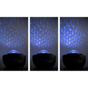 Lampa de noptiera cu proiector, muzicala, LED, telecomanda, bluetooth, incarcare USB, negru, 17x13 cm, Isotrade